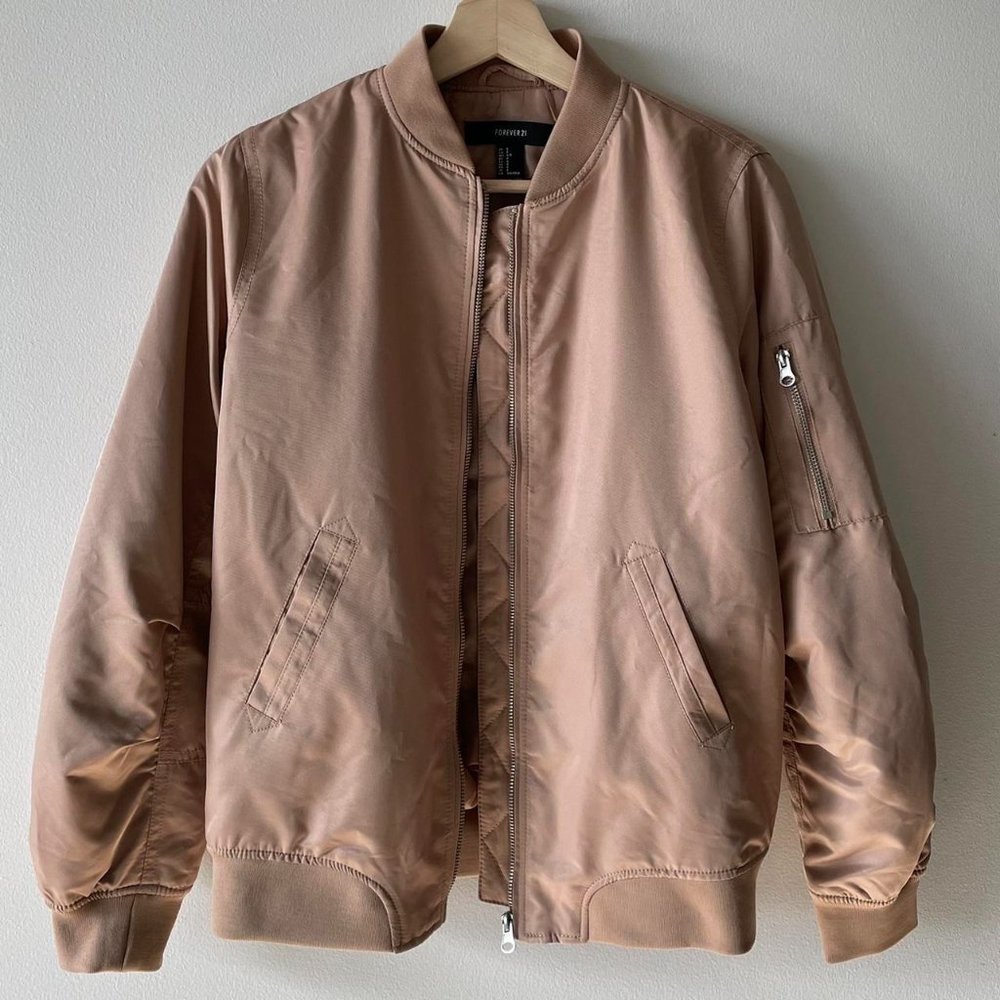 NEVER WORN Tan Bomber Jacket